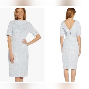 Adrianna Papell Roll Neck Matelasse Dress